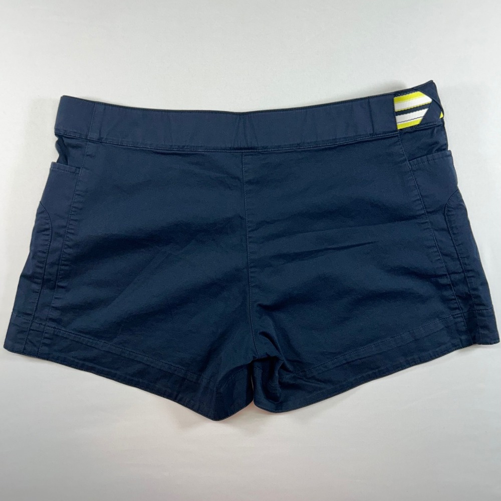 Nike Womens Golf Shorts Navy Blue Striped Belt Size Large L 12-14 Stretch Cotton - Picture 7 of 7